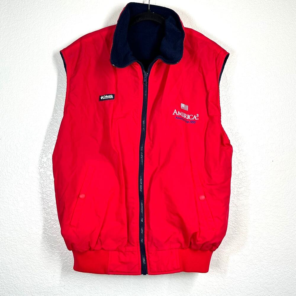 vintage Columbia 1995 Women's Team Americas Cup Reversible Vest Sailing Nautical